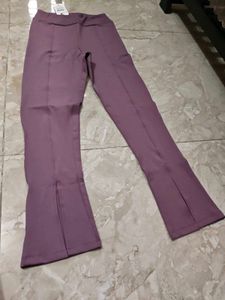 Purple Split Hem Pants