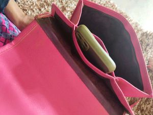 Cute Pink Sling Bag with Artistic Print