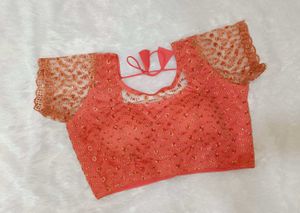 Coral Embellished Blouse