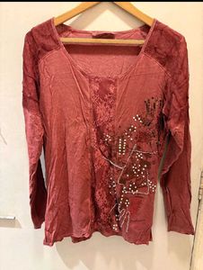 Unique Embellished Long Sleeve Top