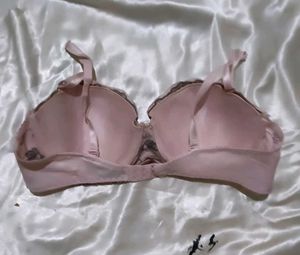 Elegant Pink Embroidered Bra