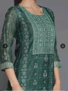 Libas Chanderi silk heavy work kurta