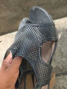 Clarks Collection Black Wedge Sandals
