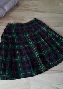 Plaid A-line Mini Skirt