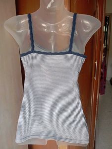 Striped Lace Trim Cami Tank Top