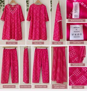 bandhani pattern women Kurta Set 3XL
