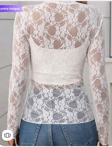 Elegant White Lace Long Sleeve Top