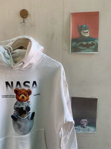 White NASA Bear Hoodie