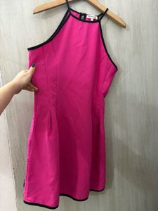 Hot Pink Halter Neck Mini Dress