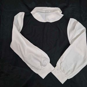 Chic crop Black &amp; White shirt Top formal corset