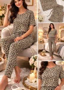 Cute Pink Heart Print Pajama Set