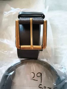 Classic Leather Belt with Gold Buckle