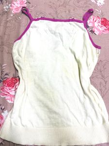 Cream Lace Trim Camisole Top