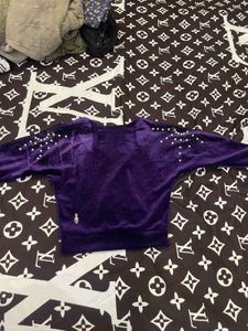 Purple Velvet Embellished Top