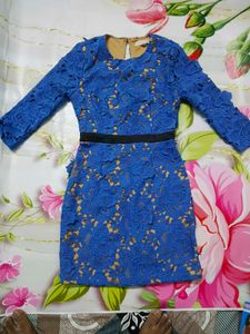 (811)Royal Blue Lace Dress