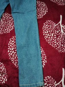 High-Waisted Blue Denim Jeans