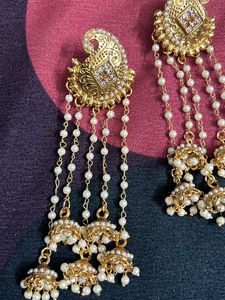 Pearl Golden partywear Earrings