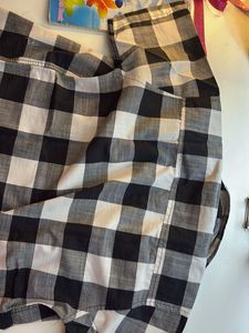 (Braj:300) Classic Black &amp; White Checkered Shirt