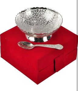 🆕German Silver Bowl with Spoon Set (4)