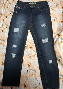 Diesel Women's Distressed Blue Jeans