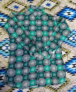 Women's Green colour checked shirt