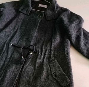 Elegant Gray Wool Blend Coat