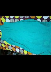 Teal Kurta with Embellished Neckline