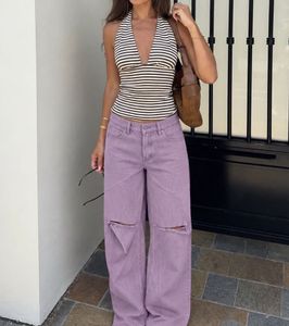 H&M 💜Lilac Wide Leg Jean 💜|Ripped