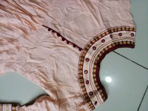 Elegant Peach Embroidered Kurta