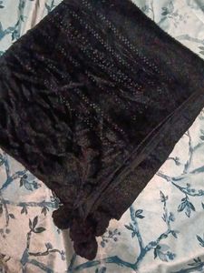 Black Faux Fur Shawl