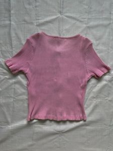 Cute Pink Ribbed Top with Bows