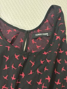 Chic Black &amp; Red Bird Print Jumpsuit