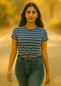 Striped Yellow T-Shirt Size- S, M,L ,Xl