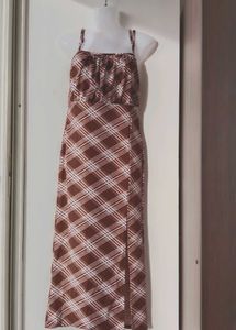 Trendy plaid maxi dress (XL)