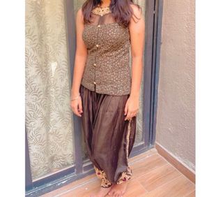 Brown Indo-Western Dhoti Set | Festive Wear