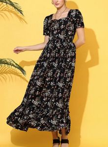 Chic Floral Print Midi Dress