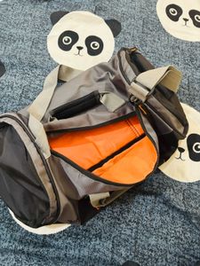 Gray &amp; Black Duffle Bag