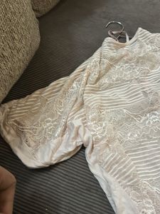 Elegant Lace Overlay Blouse