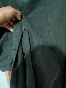 Olive Green Lounge Pants with Snap Detail
