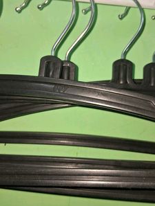Black Plastic Clothes Hangers (Set of 6)