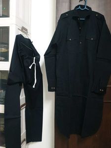 Black kurta and pants set 42 size