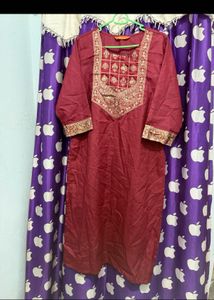 Maroon Kurta Set with Dupatta