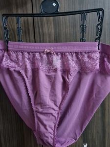 M&S Purple Lace Trim Briefs