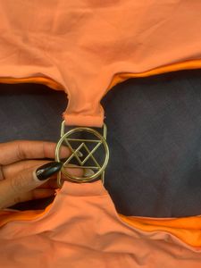 Chic Orange One-Piece Swimsuit