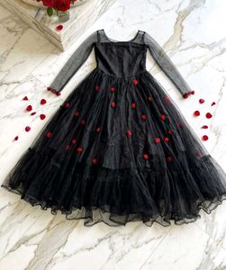 Black Rose Embellished Gown