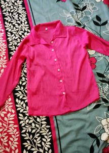 Vibrant Pink Button-Up Shirt