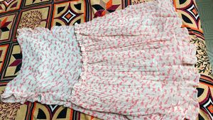Cute Cat Print Pleated Dress
