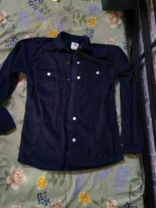 Men's Navy Blue Corduroy Shirt