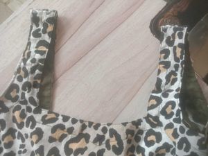 Leopard Print Blouse / Crop Top with Toe Back