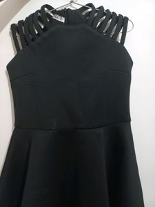 New High-low Black One Piece Dress